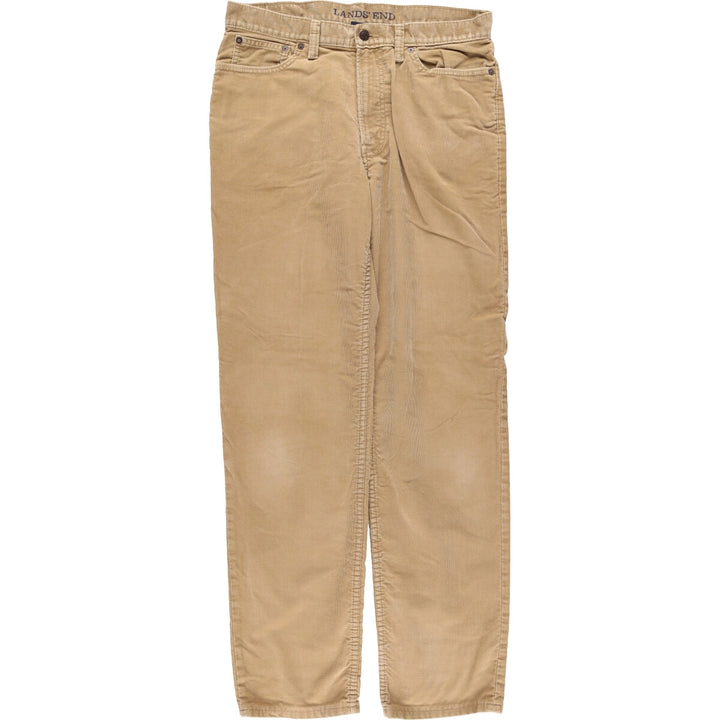LANDS' END Vintage Corduroy Pants, Men's Size 34 cotton beige type brown Vintage Second Hand