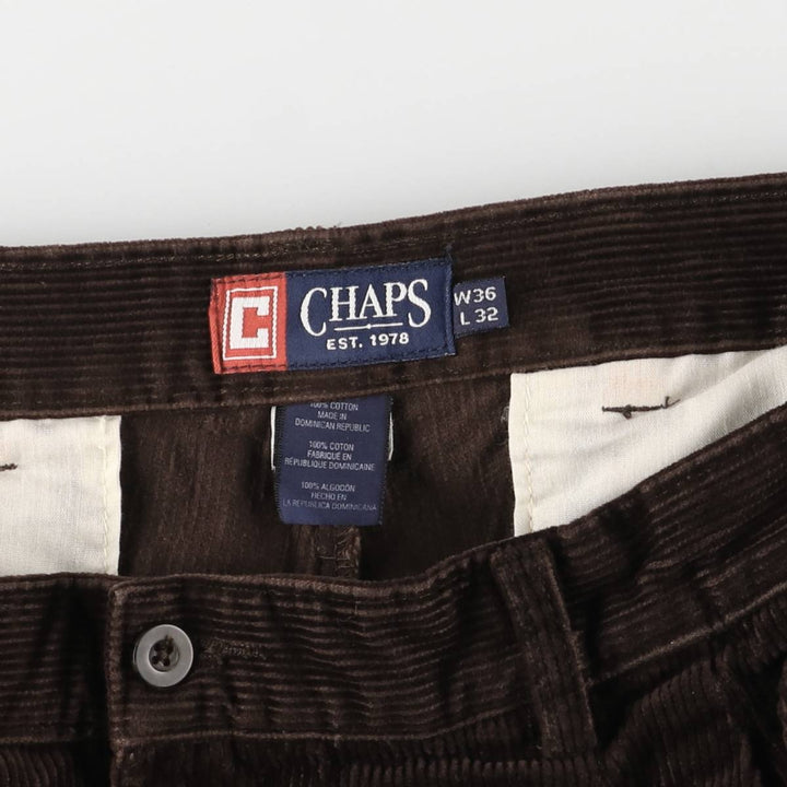 CHAPS Two-pleat Corduroy Pants, Men's, Size 36 cotton brown type Vintage Second Hand