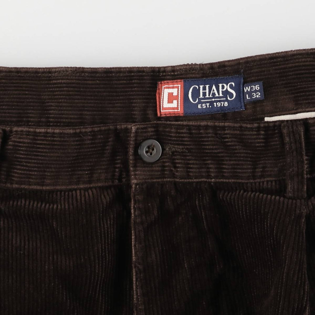 CHAPS Two-pleat Corduroy Pants, Men's, Size 36 cotton brown type Vintage Second Hand