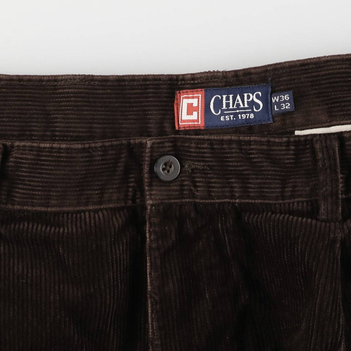 CHAPS Two-pleat Corduroy Pants, Men's, Size 36 cotton brown type Vintage Second Hand