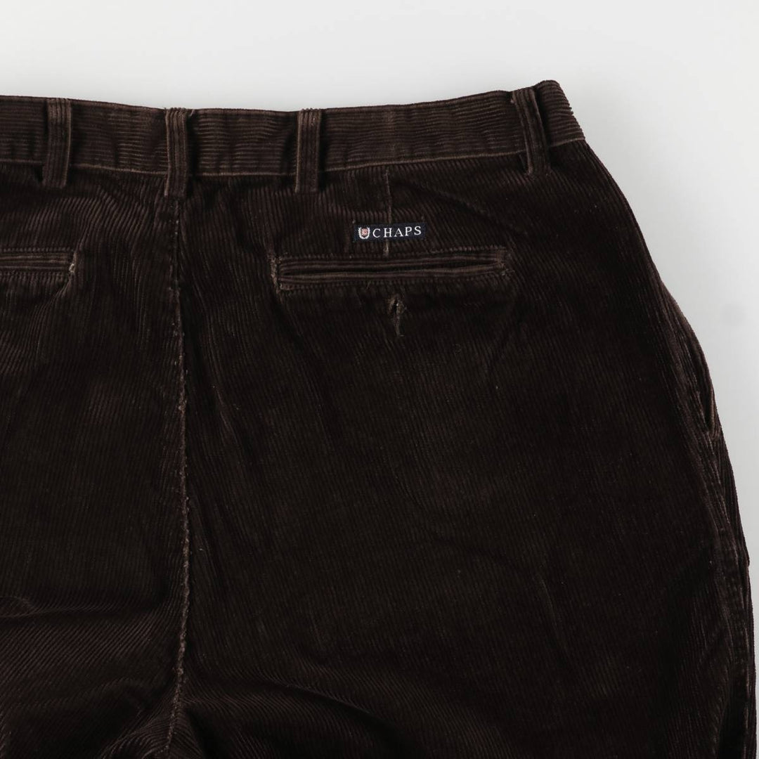 CHAPS Two-pleat Corduroy Pants, Men's, Size 36 cotton brown type Vintage Second Hand