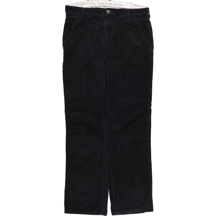 LANDS' END Corduroy Pants Men's Size W33 cotton black type Vintage Second Hand