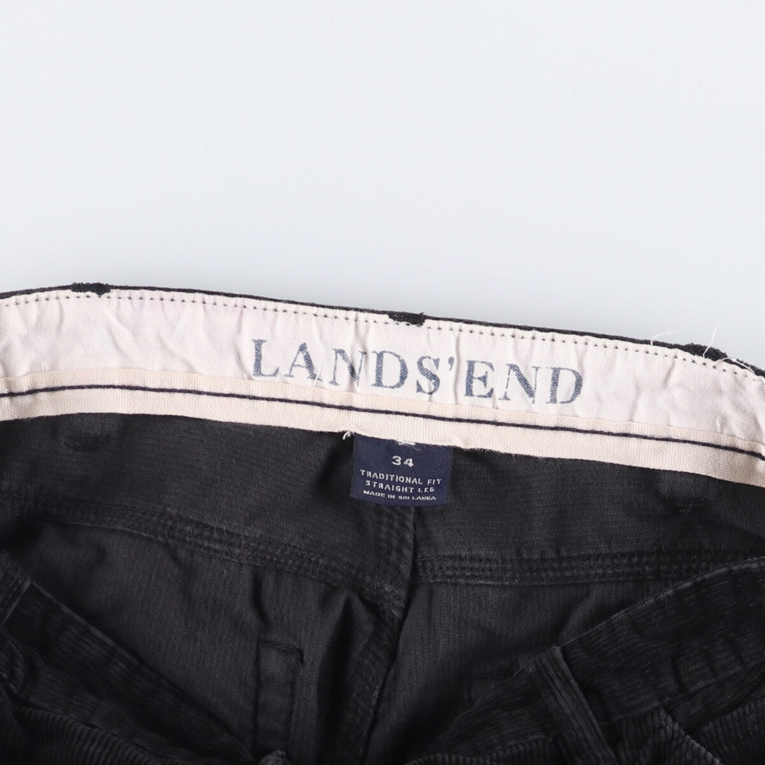 LANDS' END Corduroy Pants Men's Size W33 cotton black type Vintage Second Hand