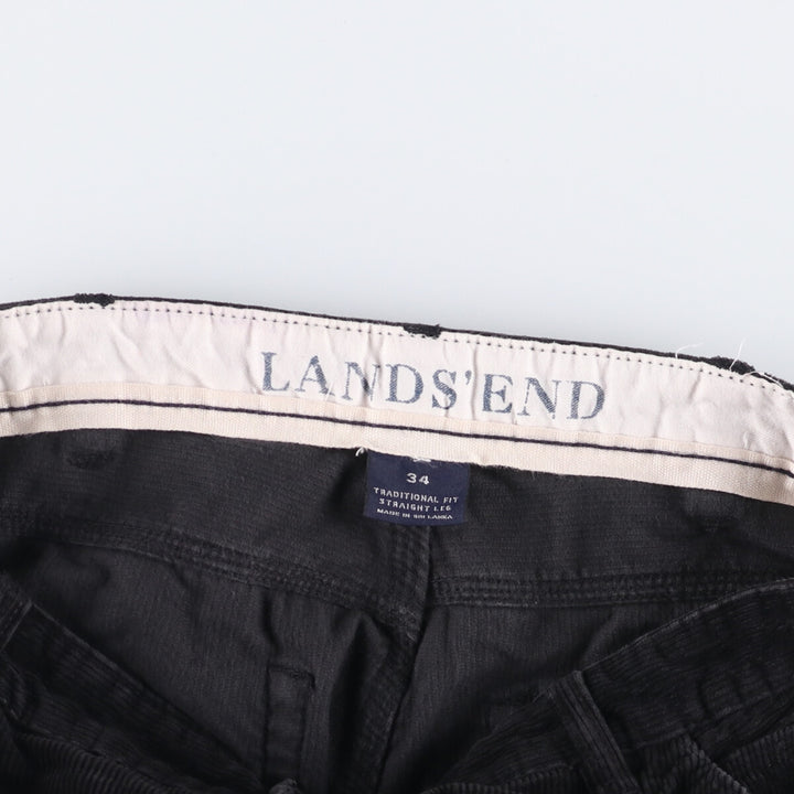 LANDS' END Corduroy Pants Men's Size W33 cotton black type Vintage Second Hand