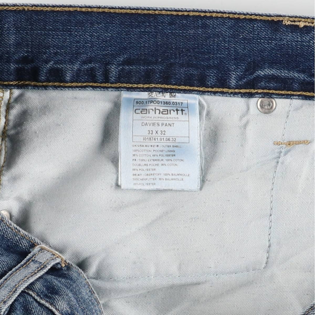 Carhartt DAVIES PANT, straight denim pants, men's size W36 cotton blue type Vintage Second Hand