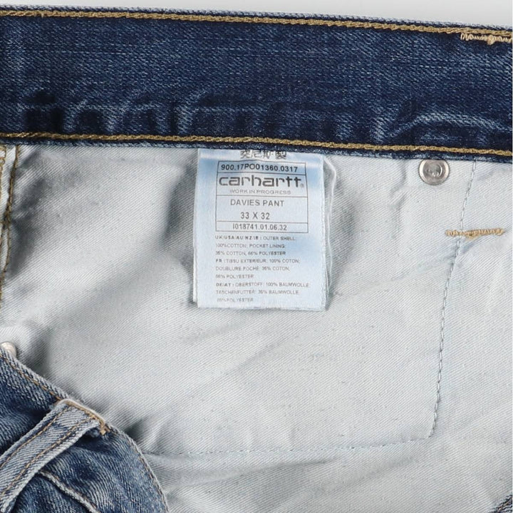 Carhartt DAVIES PANT, straight denim pants, men's size W36 cotton blue type Vintage Second Hand