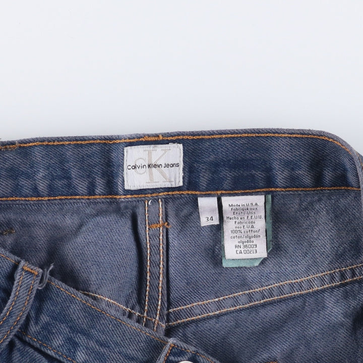 90s-00'S Calvin Klein Jeans Tapered Denim Pants, Made in USA, Men's, Size W35, Vintage cotton blue type Vintage Second Hand