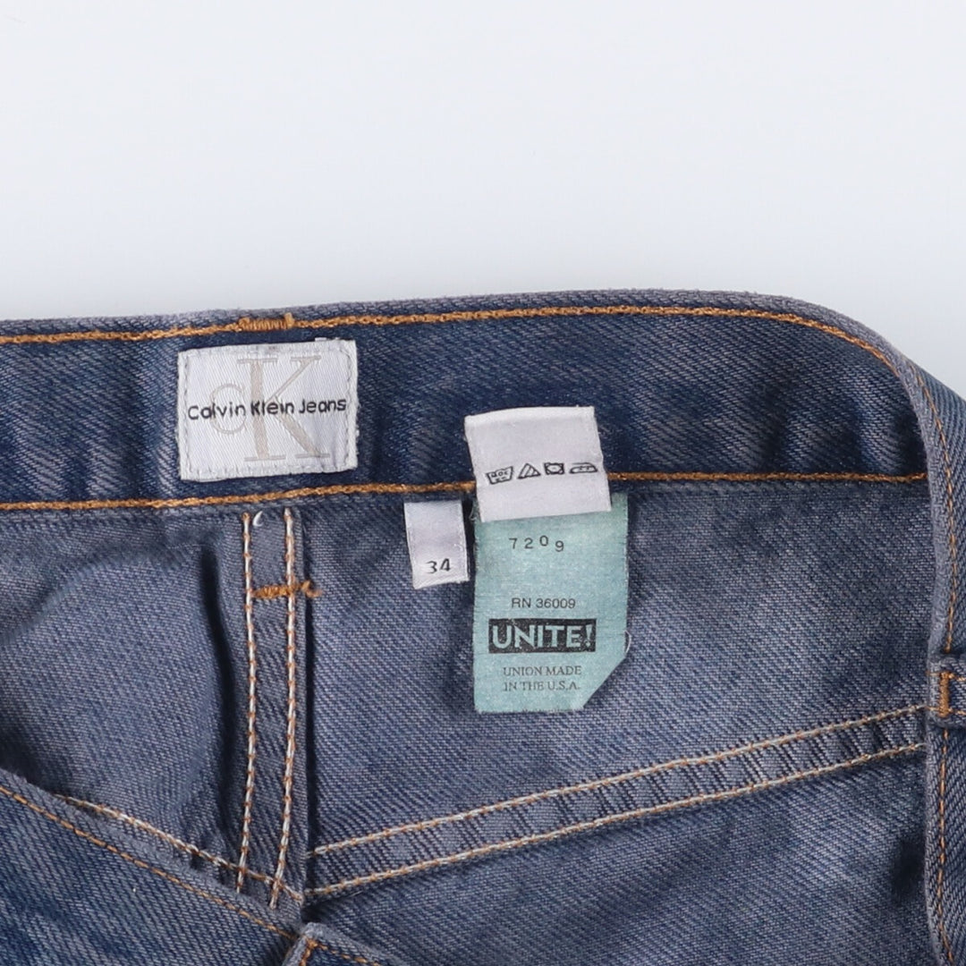 90s-00'S Calvin Klein Jeans Tapered Denim Pants, Made in USA, Men's, Size W35, Vintage cotton blue type Vintage Second Hand
