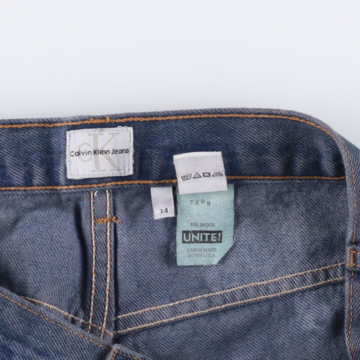 90s-00'S Calvin Klein Jeans Tapered Denim Pants, Made in USA, Men's, Size W35, Vintage cotton blue type Vintage Second Hand