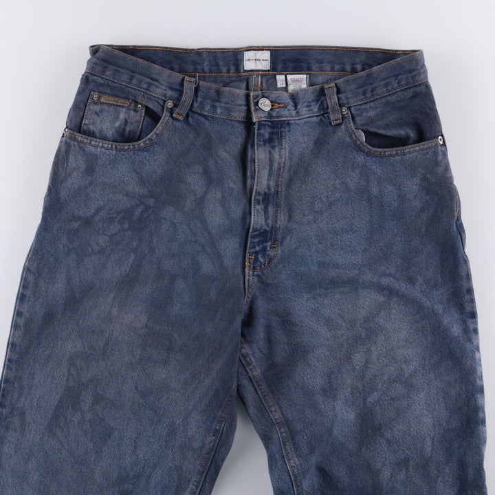 90s-00'S Calvin Klein Jeans Tapered Denim Pants, Made in USA, Men's, Size W35, Vintage cotton blue type Vintage Second Hand