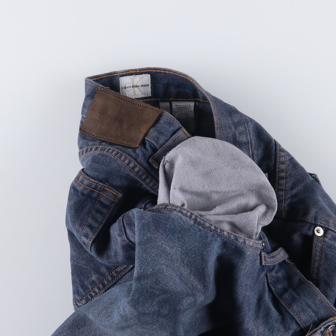 90s-00'S Calvin Klein Jeans Tapered Denim Pants, Made in USA, Men's, Size W35, Vintage cotton blue type Vintage Second Hand