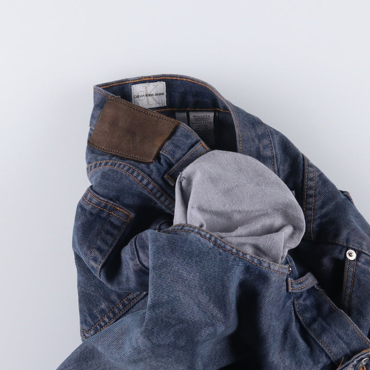 90s-00'S Calvin Klein Jeans Tapered Denim Pants, Made in USA, Men's, Size W35, Vintage cotton blue type Vintage Second Hand