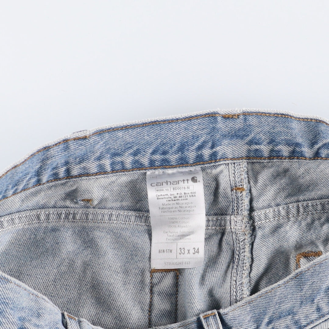 Carhartt Straight Fit Denim Pants, Men's, Size W34 cotton blue type Vintage Second Hand