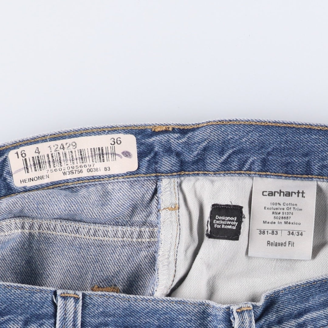 Carhartt Relaxed Fit Tapered Denim Pants for Men, W36 cotton blue type Vintage Second Hand