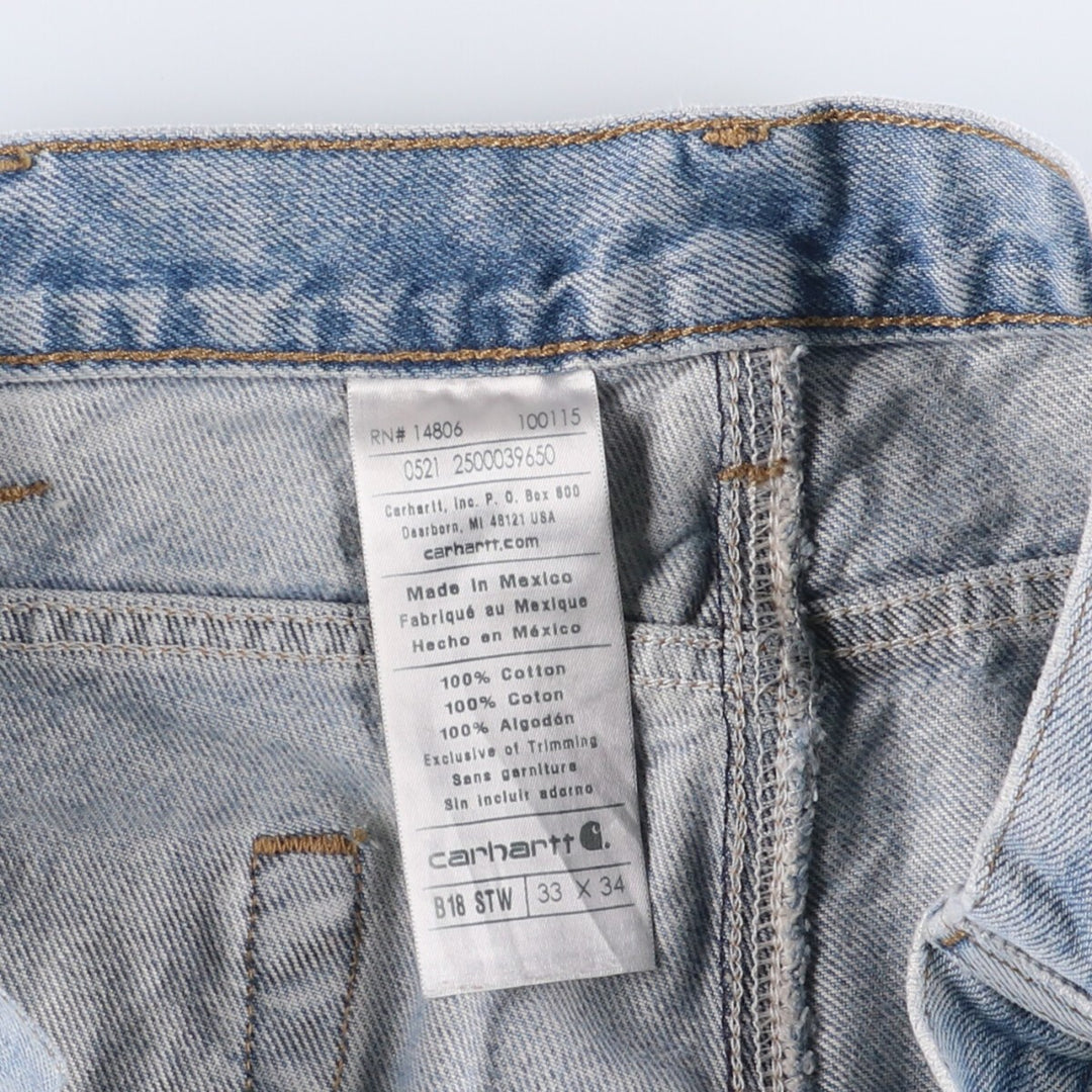 Carhartt Straight Denim Pants for Men, W34 equivalent cotton blue type Vintage Second Hand