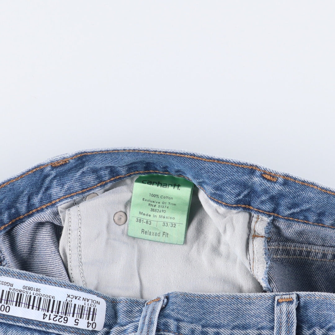 Carhartt Relaxed Fit Tapered Denim Pants for Men, W33 equivalent cotton blue type Vintage Second Hand