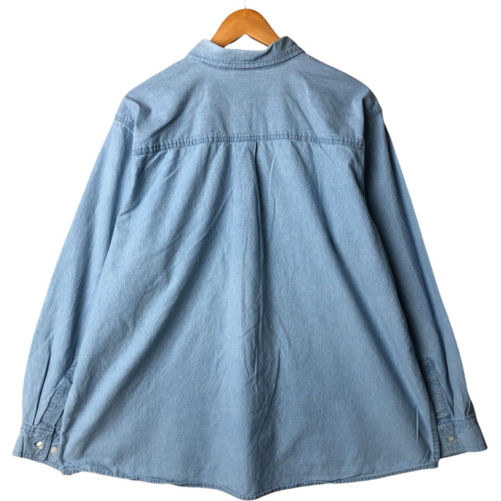 2000'S Disney Store Mickey Mouse long-sleeved cotton shirt, women's size XXL cotton Blue type light blue Vintage Second Hand