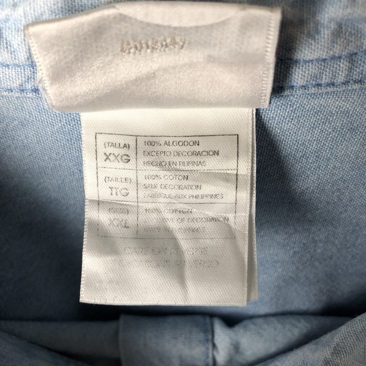 2000'S Disney Store Mickey Mouse long-sleeved cotton shirt, women's size XXL cotton Blue type light blue Vintage Second Hand