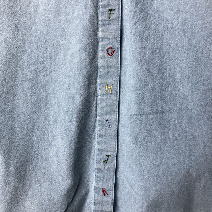 2000'S Disney Store Mickey Mouse long-sleeved cotton shirt, women's size XXL cotton Blue type light blue Vintage Second Hand