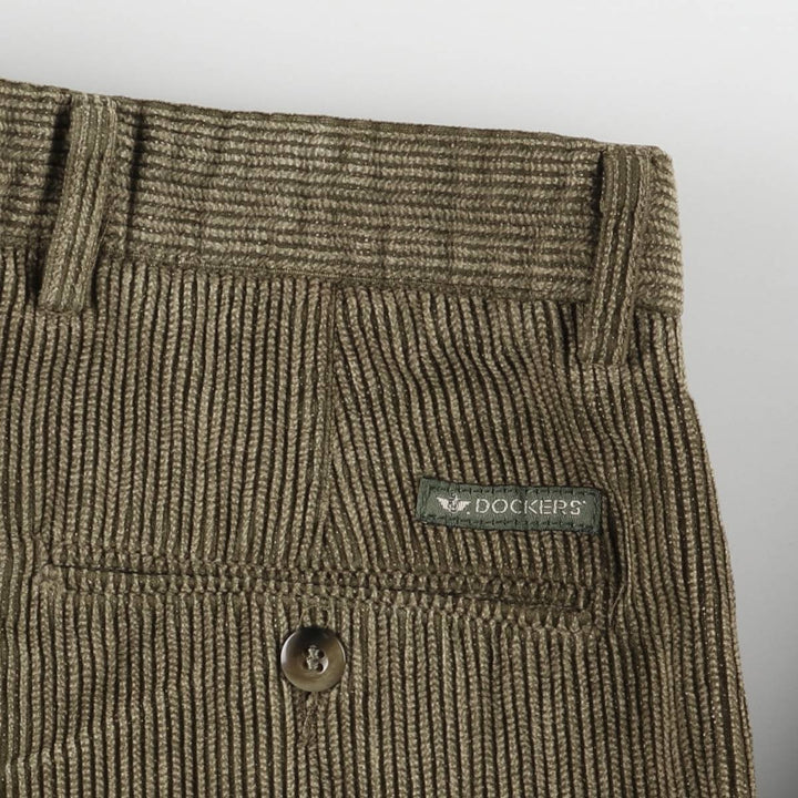 Dockers Khakis Two-Pleated Corduroy Pants, Men's, Size W33 cotton Khaki type Vintage Second Hand