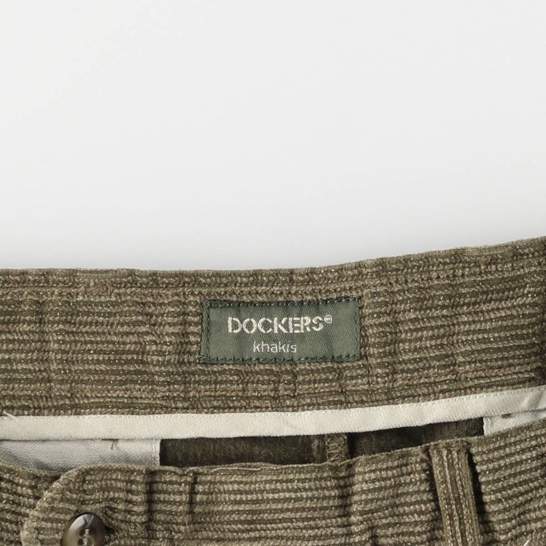 Dockers Khakis Two-Pleated Corduroy Pants, Men's, Size W33 cotton Khaki type Vintage Second Hand