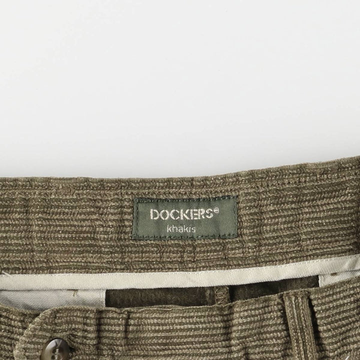 Dockers Khakis Two-Pleated Corduroy Pants, Men's, Size W33 cotton Khaki type Vintage Second Hand