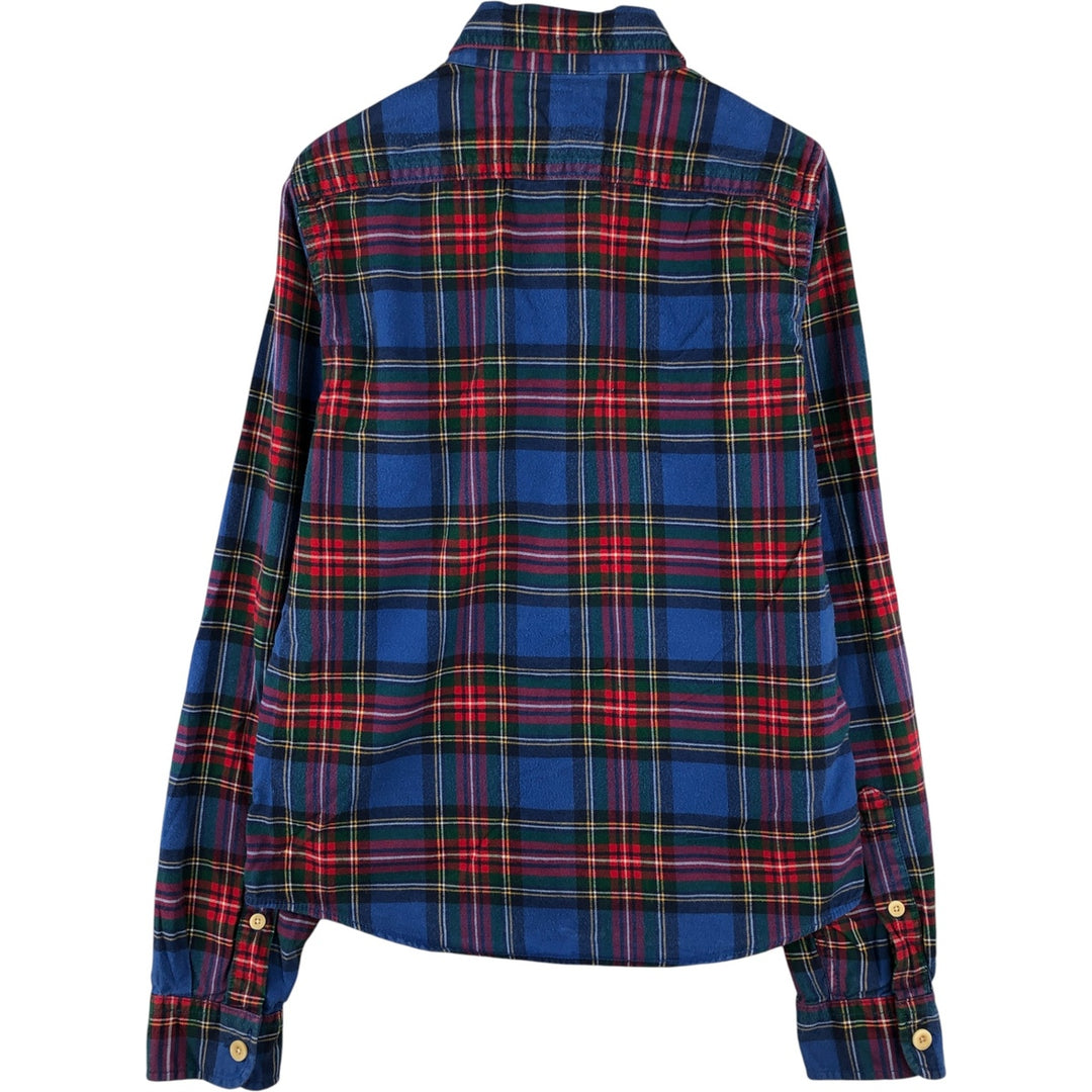 2000'S Abercrombie and Fitch MESCLE long-sleeved flannel check shirt, women's size M cotton blue type Vintage Second Hand