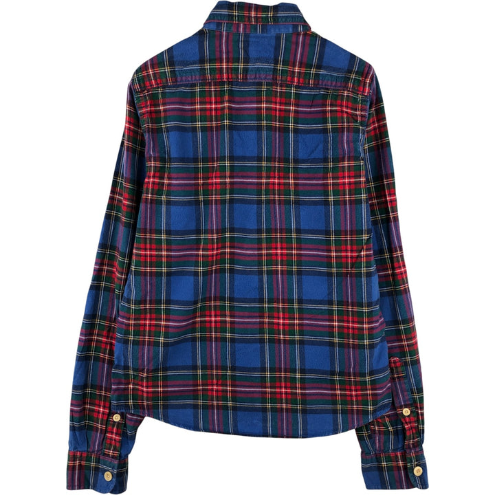 2000'S Abercrombie and Fitch MESCLE long-sleeved flannel check shirt, women's size M cotton blue type Vintage Second Hand
