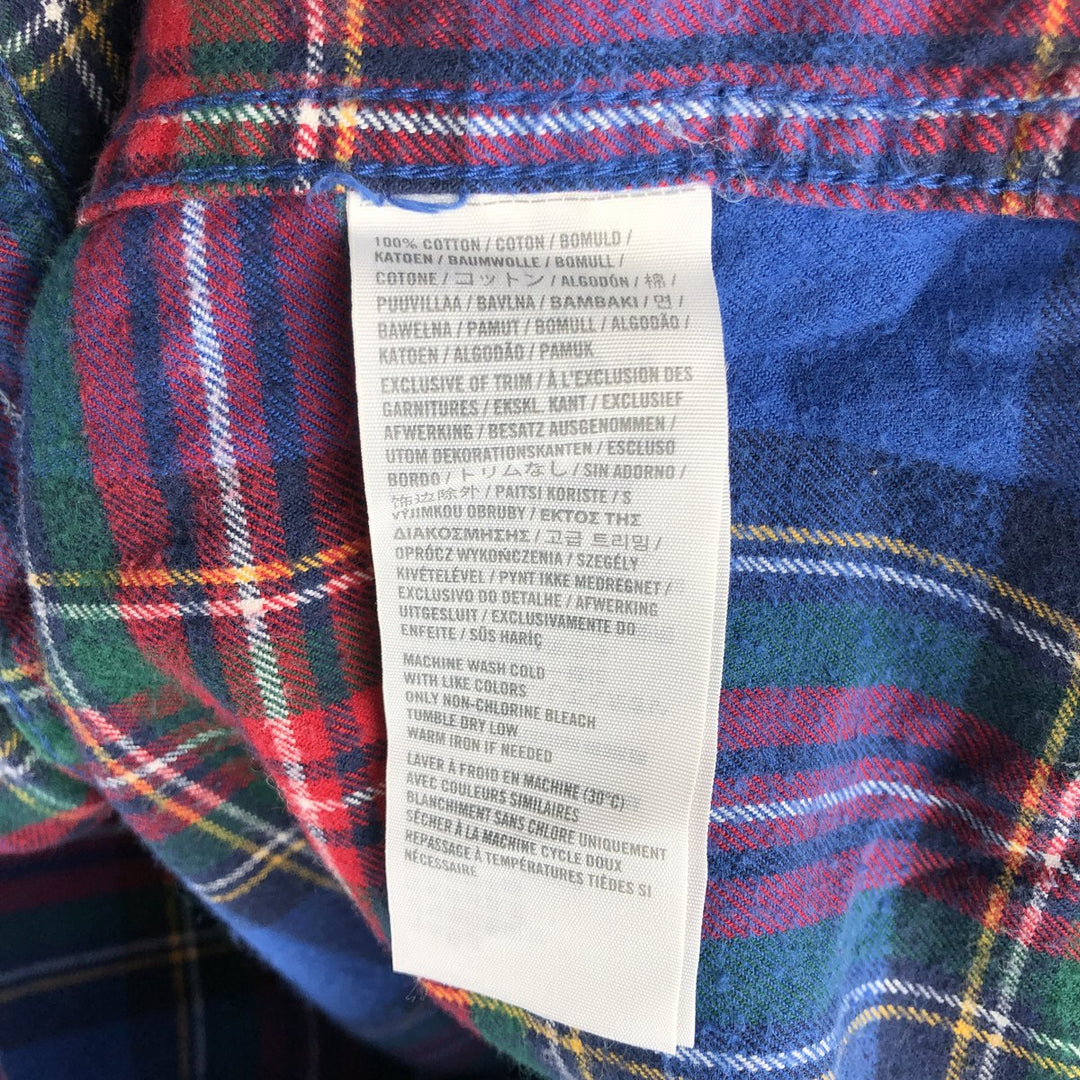 2000'S Abercrombie and Fitch MESCLE long-sleeved flannel check shirt, women's size M cotton blue type Vintage Second Hand