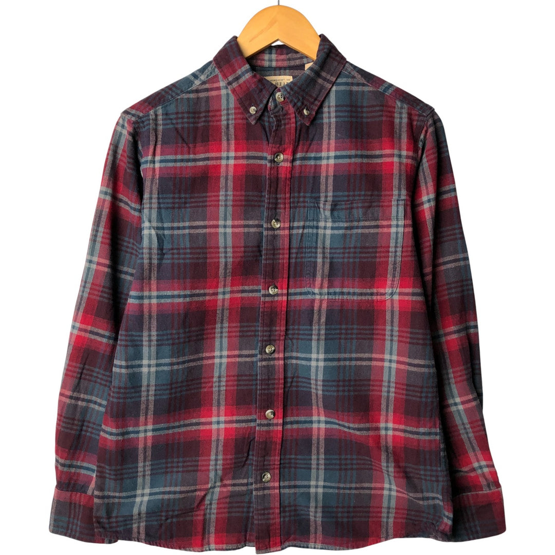 RED HEAD Check Pattern Button-Down Long Sleeve Light Flannel Shirt, Men's Size Small cotton red type Vintage Second Hand