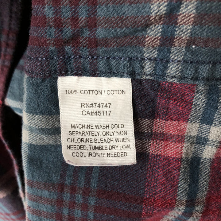 RED HEAD Check Pattern Button-Down Long Sleeve Light Flannel Shirt, Men's Size Small cotton red type Vintage Second Hand