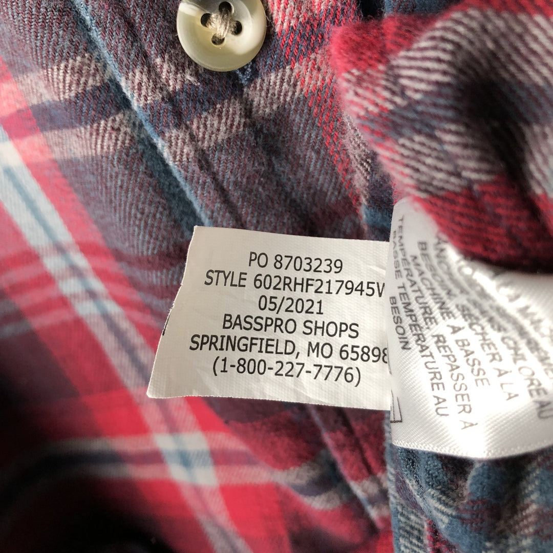 RED HEAD Check Pattern Button-Down Long Sleeve Light Flannel Shirt, Men's Size Small cotton red type Vintage Second Hand