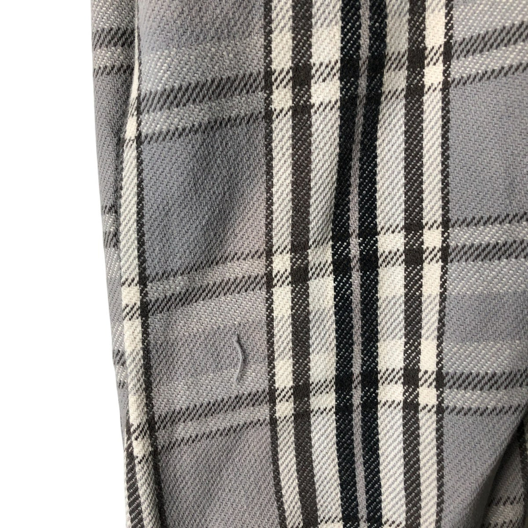 NAKED and FAMOUS Tartan Check Long Sleeve Button-Down Flannel Check Shirt, Made in Canada, Women's Size Medium cotton gray type Vintage Second Hand