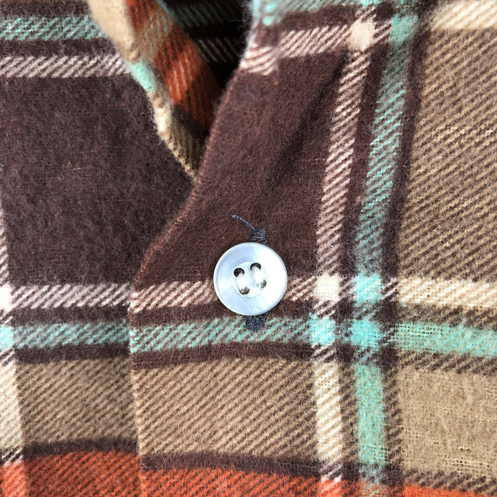 Vintage 1980'S Van Cort Check Pattern Long Sleeve Light Flannel Shirt, Men's Size Small cotton orange type Vintage Second Hand