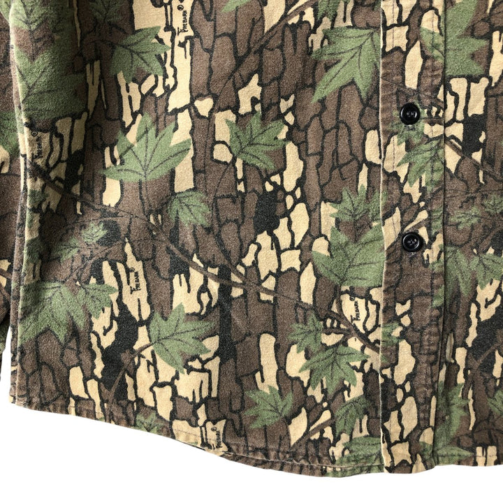 Vintage 90'S Winchester Camouflage Pattern Treebark Camo Long Sleeve Flannel Shirt, Men's Size Small unclear Khaki type Vintage Second Hand