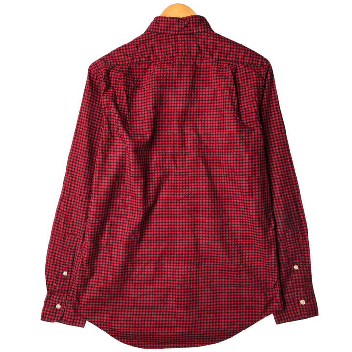 Ralph Lauren POLO RALPH LAUREN wide collar long sleeve cotton check shirt, men's size S cotton red type Vintage Second Hand