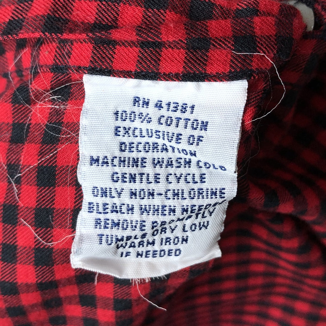 Ralph Lauren POLO RALPH LAUREN wide collar long sleeve cotton check shirt, men's size S cotton red type Vintage Second Hand