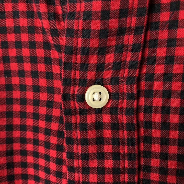 Ralph Lauren POLO RALPH LAUREN wide collar long sleeve cotton check shirt, men's size S cotton red type Vintage Second Hand