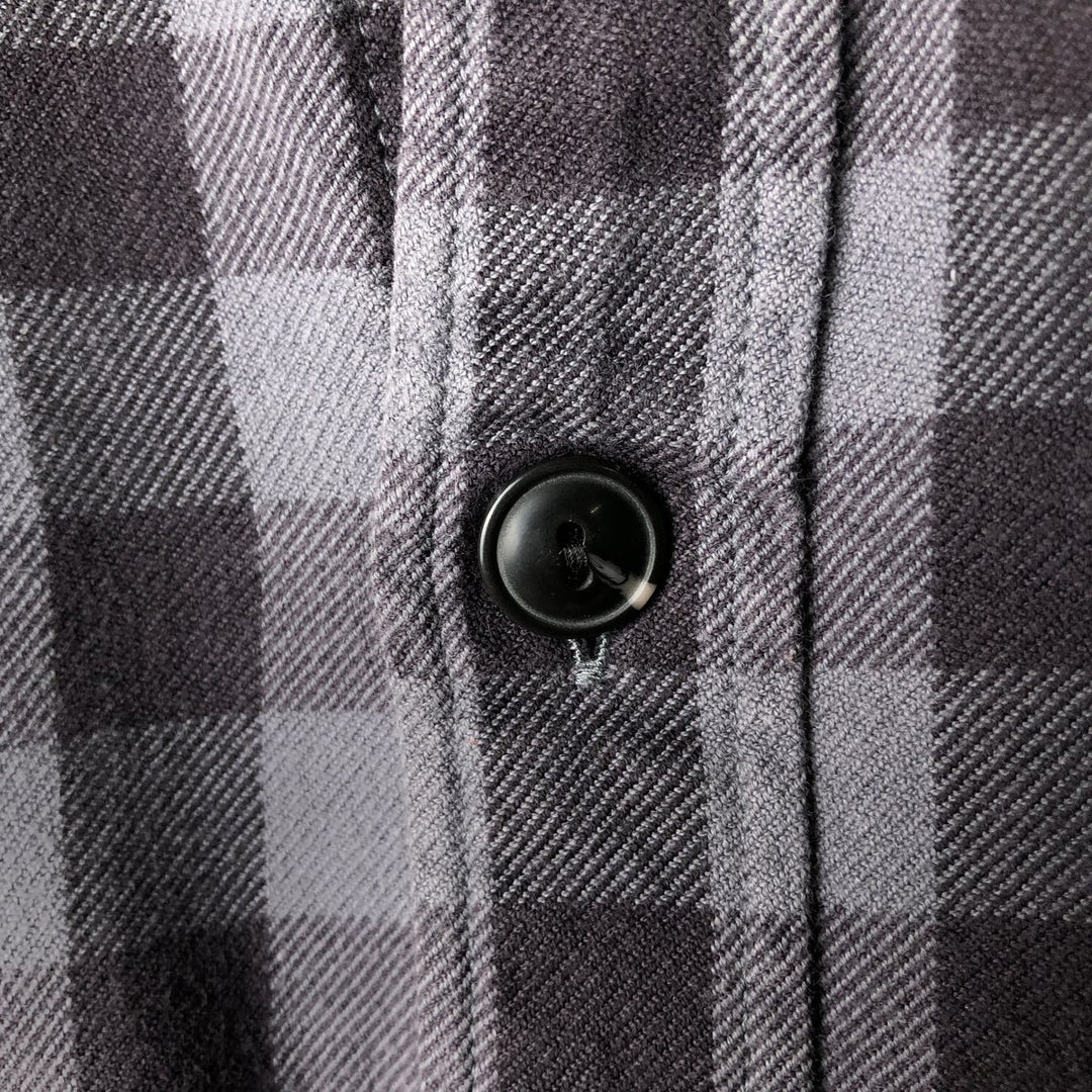 J.Crew Buffalo Check Long Sleeve Light Flannel Shirt, Men's Size Medium cotton gray type Vintage Second Hand