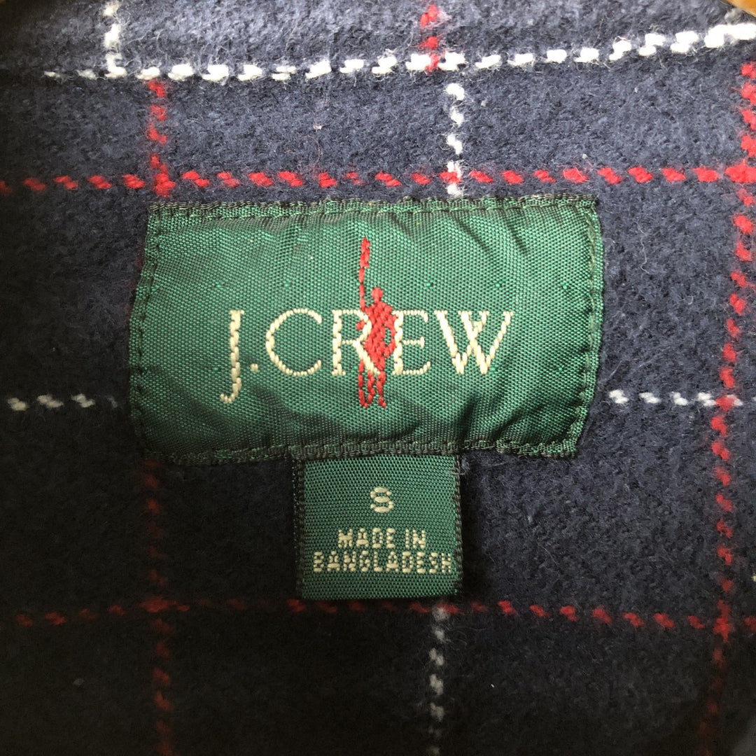 J.Crew Men's Long Sleeve Heavy Flannel Check Shirt (Size Small) cotton navy blue type Vintage Second Hand