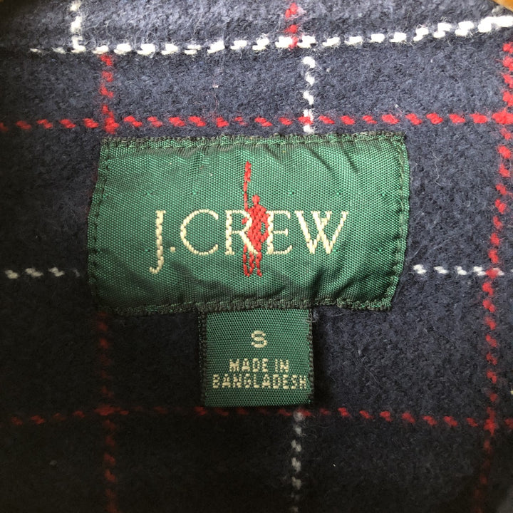 J.Crew Men's Long Sleeve Heavy Flannel Check Shirt (Size Small) cotton navy blue type Vintage Second Hand