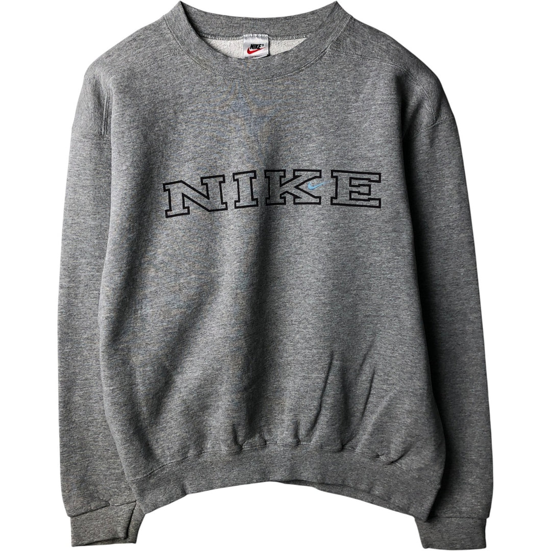 Vintage 90'S Nike logo sweatshirt, Made in USA, Men's size M cotton gray type Vintage Second Hand