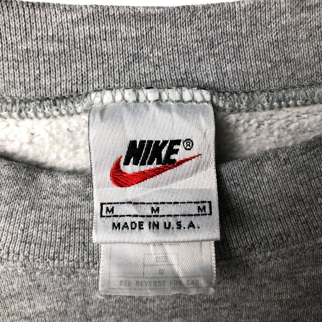 Vintage 90'S Nike logo sweatshirt, Made in USA, Men's size M cotton gray type Vintage Second Hand