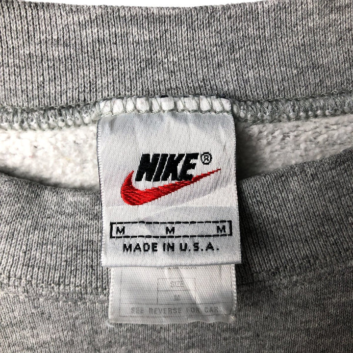 Vintage 90'S Nike logo sweatshirt, Made in USA, Men's size M cotton gray type Vintage Second Hand