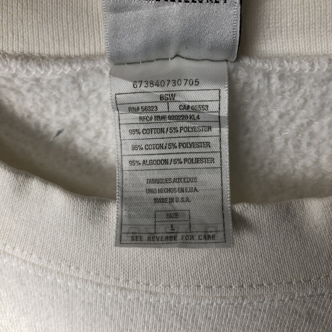 90'S Nike One Point Logo Sweatshirt Trainer Made in USA Men's L Size Vintage cotton white type Vintage Second Hand
