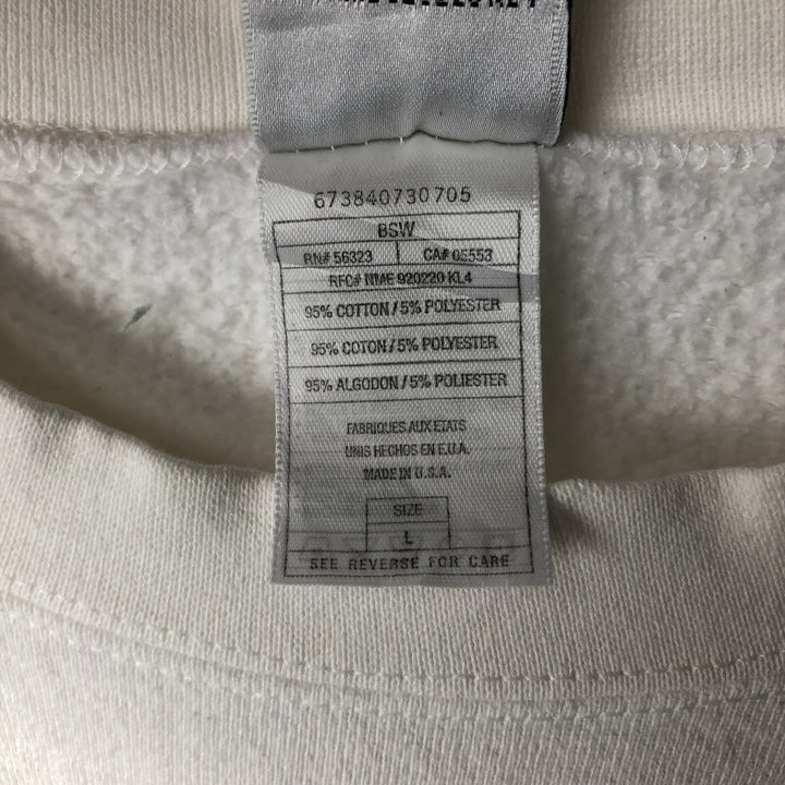 90'S Nike One Point Logo Sweatshirt Trainer Made in USA Men's L Size Vintage cotton white type Vintage Second Hand