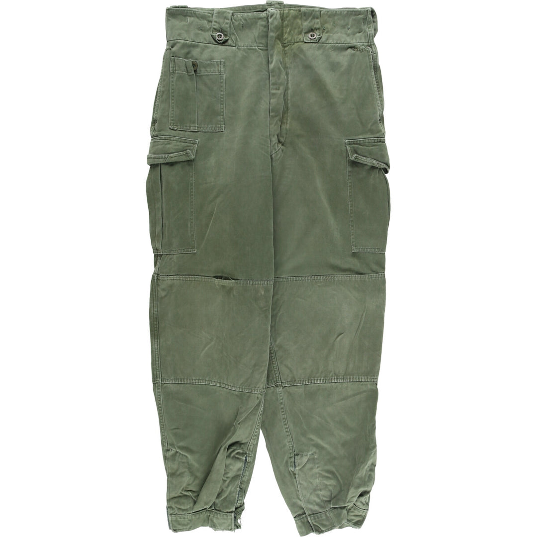 1970'S Belgian Military Cargo Pants, Combat Pants 8090 unclear Khaki type Vintage Second Hand