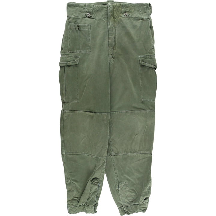 1970'S Belgian Military Cargo Pants, Combat Pants 8090 unclear Khaki type Vintage Second Hand