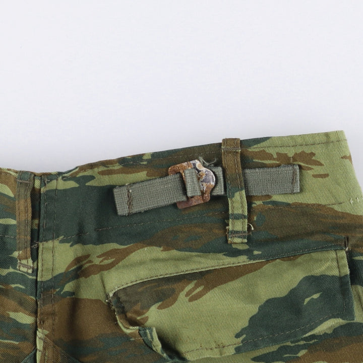 Greek Army Camouflage Pattern Lizard Camo Military Cargo Pants, Combat Pants, Size Small, Men's, W32 (equivalent) polyester Khaki type Vintage Second Hand