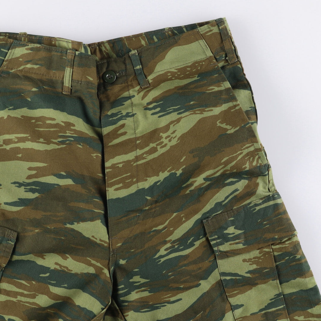 Greek Army Camouflage Pattern Lizard Camo Military Cargo Pants, Combat Pants, Size Small, Men's, W32 (equivalent) polyester Khaki type Vintage Second Hand